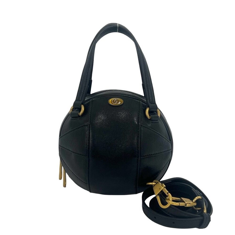 GUCCI Authentic Black Leather Shoulder Bag